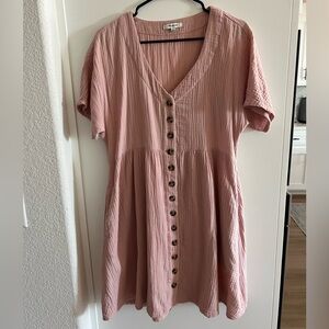 Madewell Lightspun Button Front Mini Dress